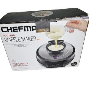 Chefman Perfect Pour Volcano® Belgian Waffle Maker w/ No Overflow Design, Round